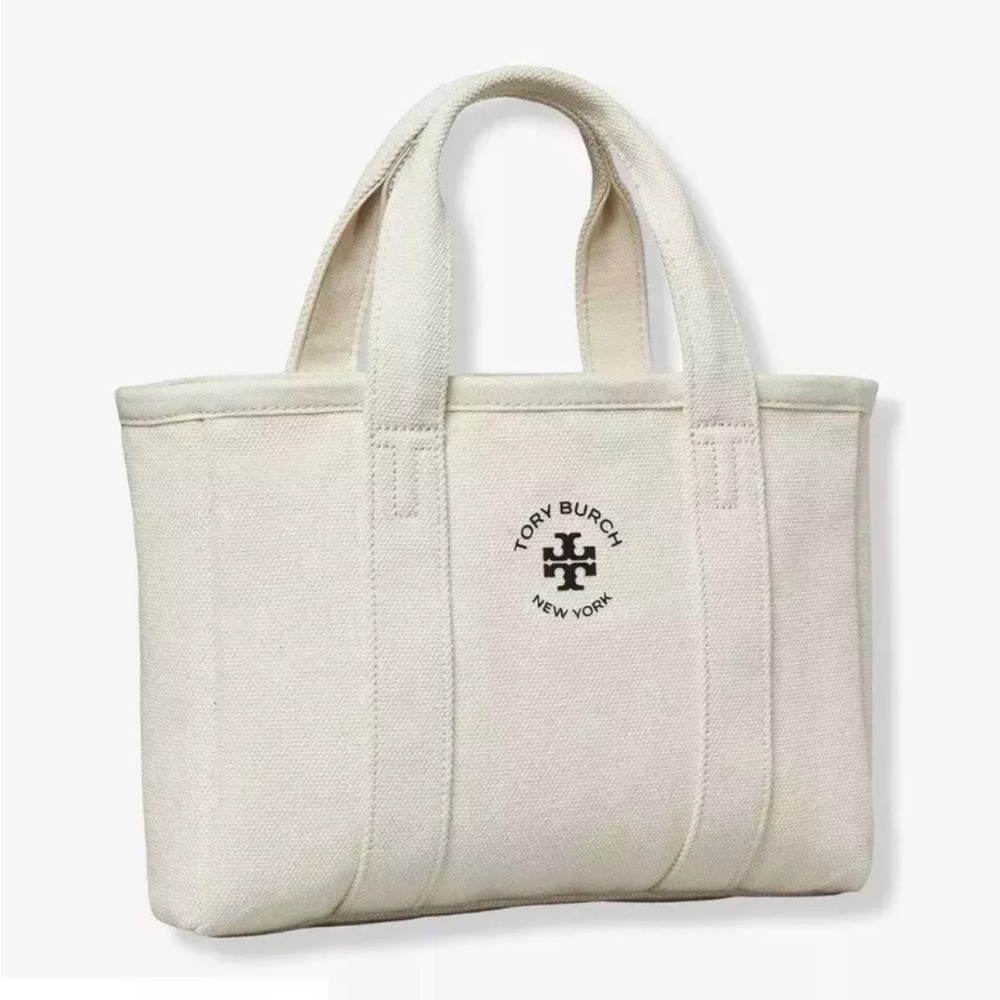 Tory Burch White Canvas Tote Bag - Picture 5 of 6